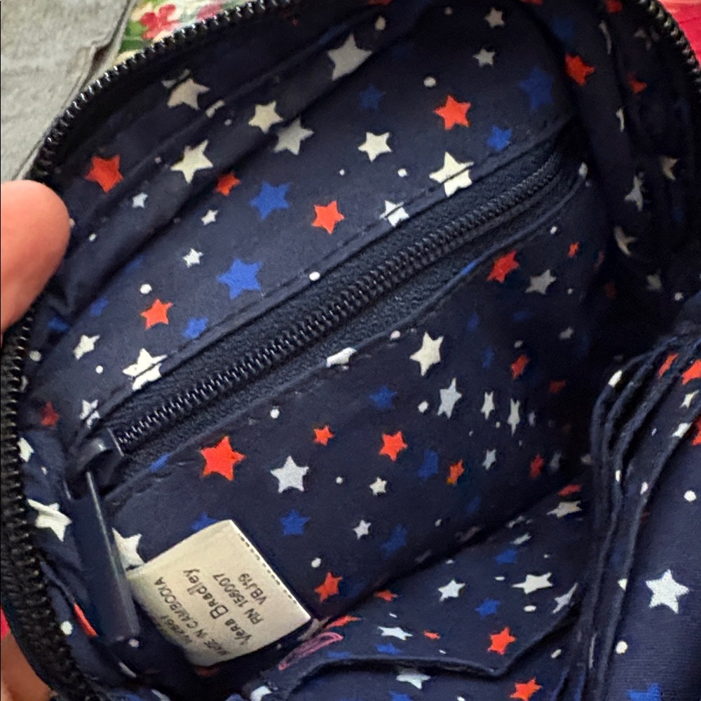 Vera Bradley Iconic Convertible Small Crossbody bag Navy embroidered flowers - Picture 11 of 15